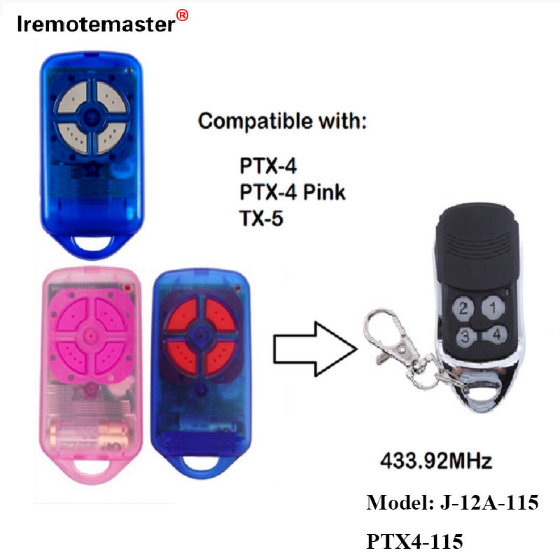 PTX4 433.92 MHz গেট গ্যারেজ ডোর রিমোট কন্ট্রোল রোলিং কোডের জন্য